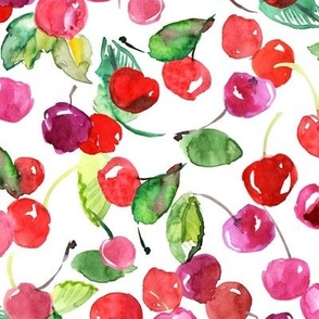 Watercolor Cherry Toss