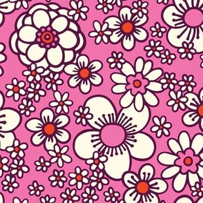 Groovy Blooms - Pink