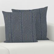 Labyrinth Geometric in Navy & Gray Area 