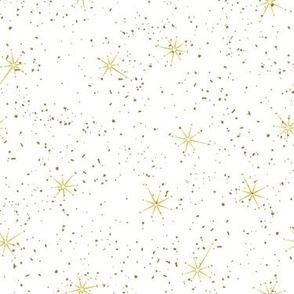 Atomic Starburst Fleck - Gold on White