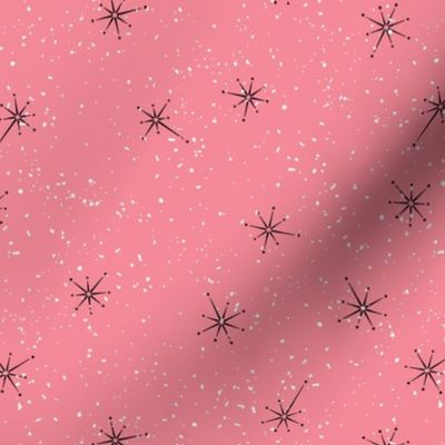 Atomic Starburst Fleck - Black on Pink