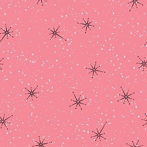 Atomic Starburst Fleck - Black on Pink