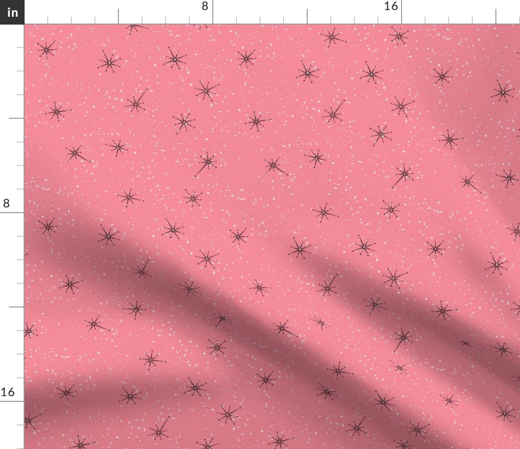 Atomic Starburst Fleck - Black on Pink