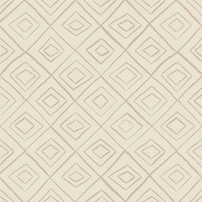 Diamond Block Quilt (beige on cream) 