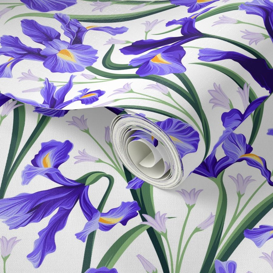 Iris Blue & Bluebells White