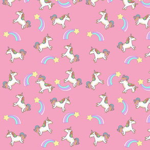  unicorns pink background