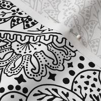 Large Paisley Positivity white black