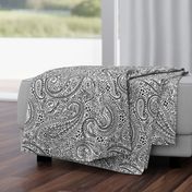 Large Paisley Positivity white black