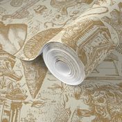 History Toile - Cream Light Brown