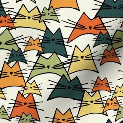 cats - nala cat vintage - hand-drawn cats - cats fabric