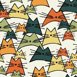 cats - nala cat vintage - hand-drawn cats - cats fabric