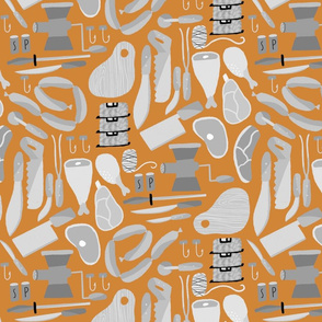 Butcher tools (orange and gray)