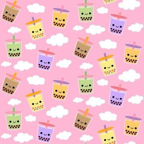 Happy Boba Tea in the Clouds Pink