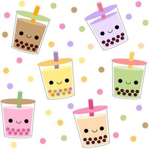 Happy Boba Bubble Tea White - Large