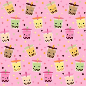 Happy Boba Bubble Tea Pink