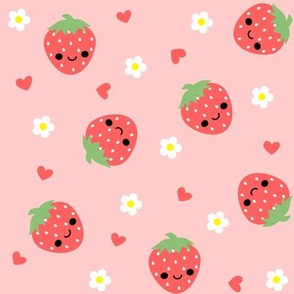 Happy Strawberries Pink - Large