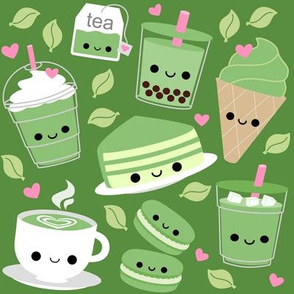 LARGE Happy Green Tea Matcha