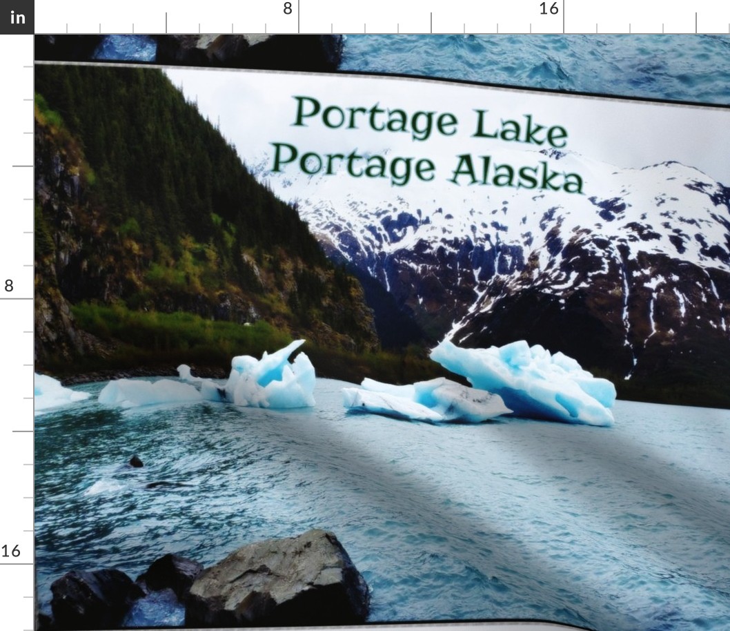 Tea Towel Portage Lake with Glacier Icebergs Portage Alaska