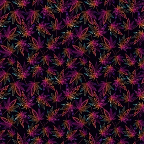  Bright cannabis leaves