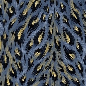 Leopard Print - Navy Blue / Gold