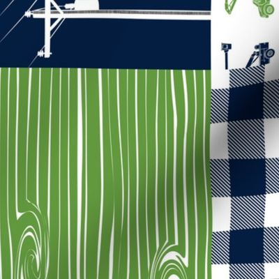lineman patchwork - navy and lime green (90) C20BS