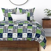 lineman patchwork - navy and lime green (90) C20BS