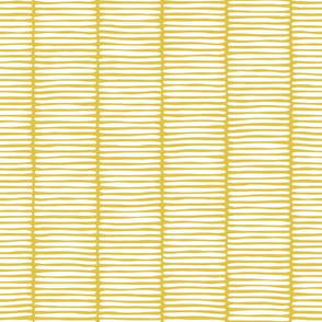 white cut stripes on mustard | small scale