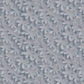 Grey papercut meadow on muted teal by rysunki_malunki