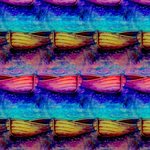 CANOE AT LAKE RAINBOW STRIPES MULTICOLOR SPRING 2 PSMGE