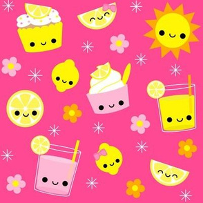 Happy Lemonade Summer Hot Pink - Large