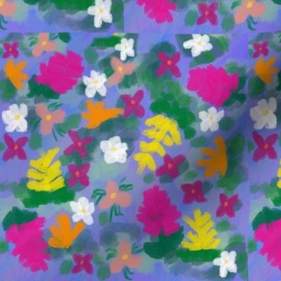 Painted Tropical flowers