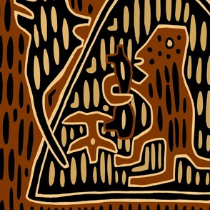  Shaman with Spirits - Rust Ivory Black - Design 10323361