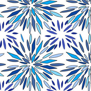 Blue Moroccan  mosaic floral pattern 