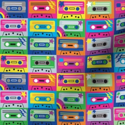 Cassette tapes neon