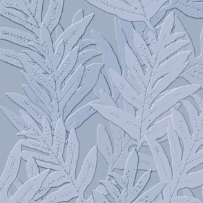 Jumbo Jungle leaves relief-ice blue