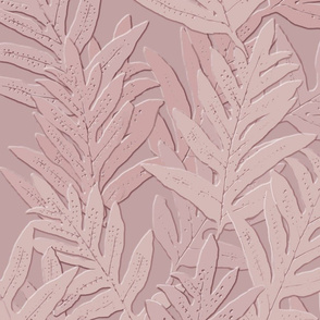 Jumbo Jungle Leaves-warm mauve