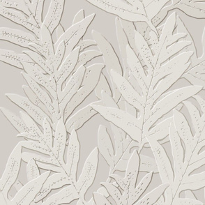 Jumbo Jungle Leaves Relief-navajo white