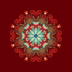 6" MANDALA STARDUST ON RED PSMGE