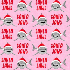 santa jaws - pink - christmas shark - LAD20