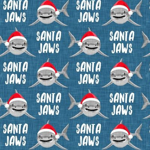 santa jaws - blue - christmas shark - LAD20