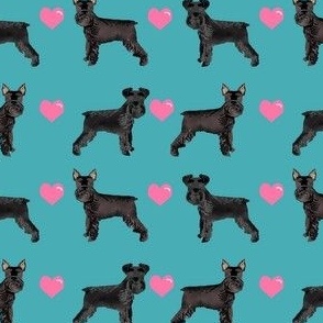 schnauzer love fabric white and grey schnauzers dog love fabric - purple