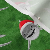 santa sharks - green - christmas shark - LAD20