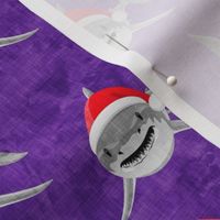 santa sharks - purple - christmas shark - LAD20