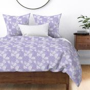 Palm leaves and animal panther spots leopard summer boho summer lilac lavender purple