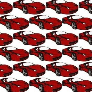 Red sports car fabric - race car print fabric - pop art