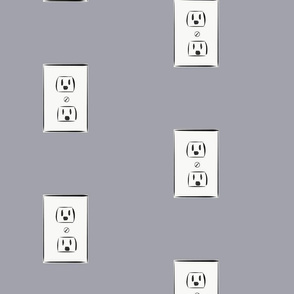 Electric Plug Drawing Grey, White