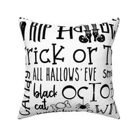 Halloween Typography Black on white - extra large scale