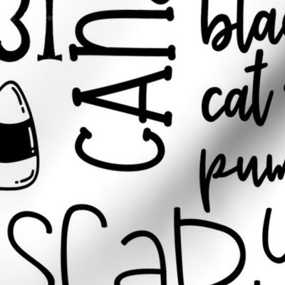 Halloween Typography Black on white - extra large scale
