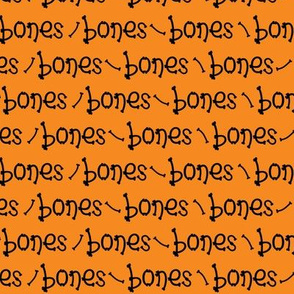 Bones typography- black on orange - extra small scale