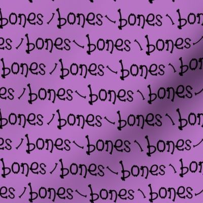 Bones typography- black on purple - extra small scale